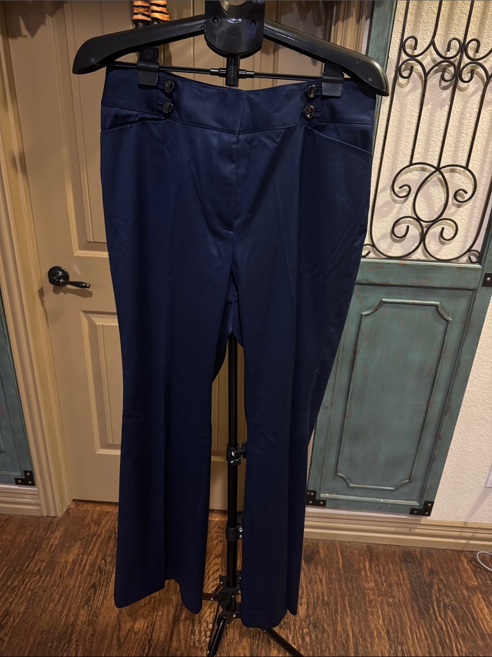 White House Black Market Navy Wide-Leg Dress Pants